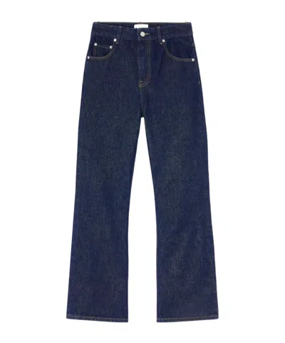 Ganni Mid-waisted Jeans In Blue