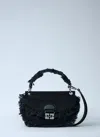 Ganni Women Mini Apo-g Denim Handbag In Black