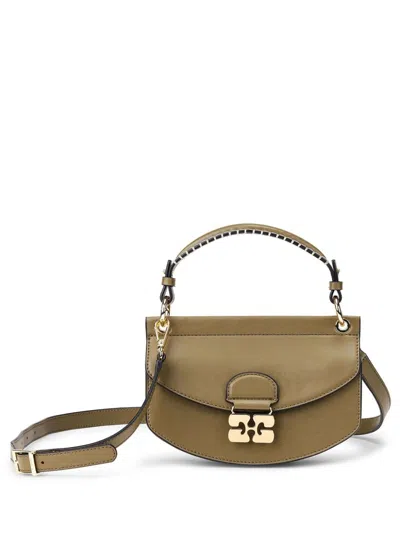 Ganni Mini Apo-g Two-way Handbag In Green
