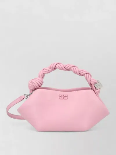Ganni Mini Bag Detachable Strap Hexagonal Shape In Pink