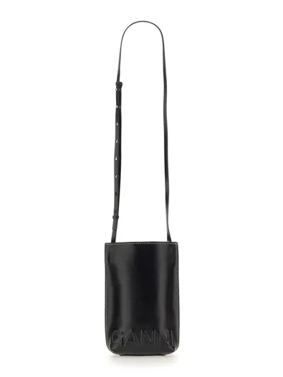 Ganni Designer Handbags Mini Banner Bag With Shoulder Strap In Black
