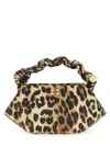 Ganni Leopard Print Mini Bou Bag With Twisted Handle