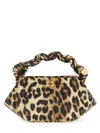 Ganni Leopard Print Mini Bou Bag With Twisted Handle
