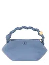 Ganni Mini Bou Leather Top Handle Bag In Baby Blue