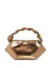 Ganni Bou Metallic-effect Mini Tote Bag In Gold