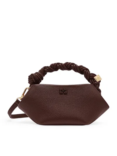 Ganni Mini Bou Bag In Garnet Brown