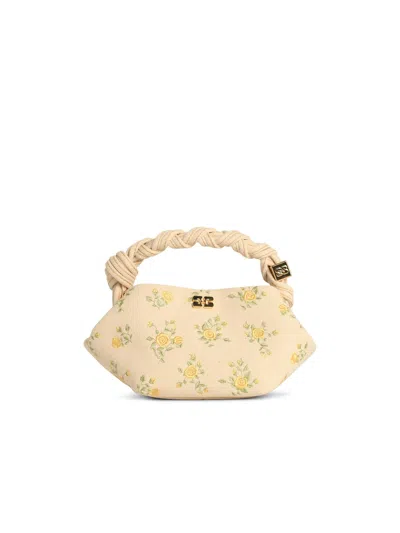 Ganni Mini 'bou' Bag In Ivory Tela In White