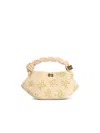 Ganni Mini Bou Bag In Ivory Tela In White