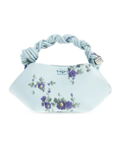 GANNI MINI BOU BAG IN PRINTED BLUE