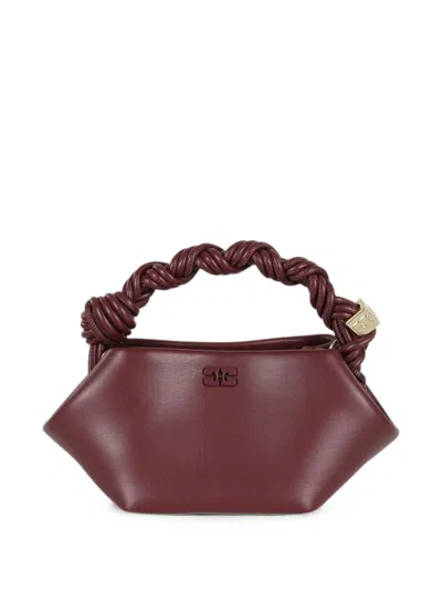 Ganni Mini Bou Braided-handle Tote Bag In Purple