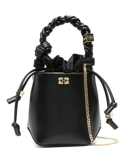 Ganni Mini Bou Bucket Bag In Black