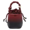 Ganni Mini Bou Bucket Bag In Burgundy
