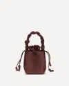 Ganni Mini Bou Embellished Bucket Bag In Burgundy