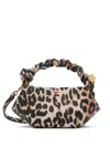 Ganni Bou Mini Animalier Handbag In Brown
