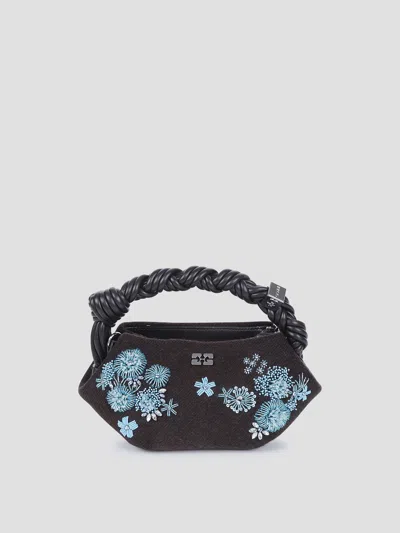 Ganni Mini Bou Evening Bag In Black