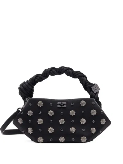 Ganni Mini Bou Tote Bag Mit Nieten In Black