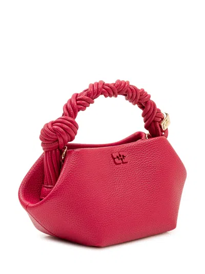 Ganni Mini Bou Grainy Leather Handbag In Persian Red