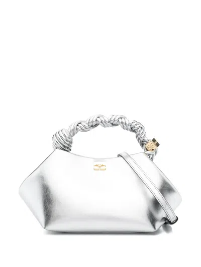 Ganni Mini Bou Handbag In Silver