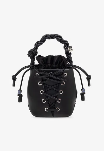 GANNI MINI BOU LACE-UP BUCKET BAG