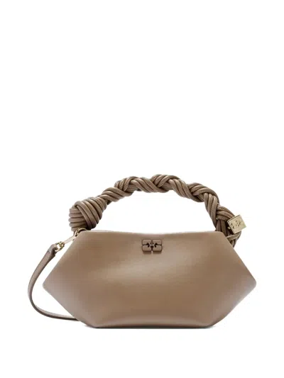 Ganni Mini Bou Logo Tote Bag In Neutral