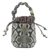 Ganni Women Mini Bou Snake Bucket Bag