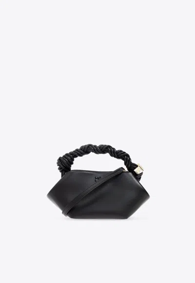 Ganni Mini Bou Top Handle Bag In Black