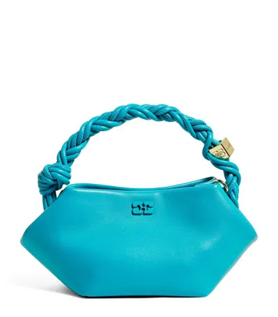 Ganni Mini Bou Top-handle Bag In Blue