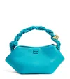 Ganni Bou Braided-handle Mini Bag In Blue