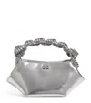 Ganni Mini Bou Top-handle Bag In Silver