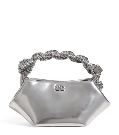 Ganni Mini Bou Top-handle Bag In Silver
