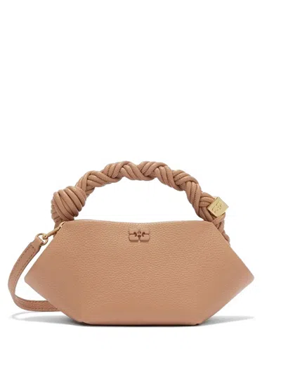 Ganni Mini Bou Tote Bag In Brown