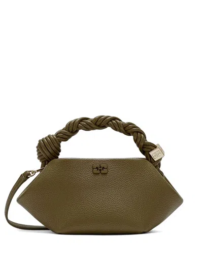 Ganni Mini Bou Tote Bag In Green
