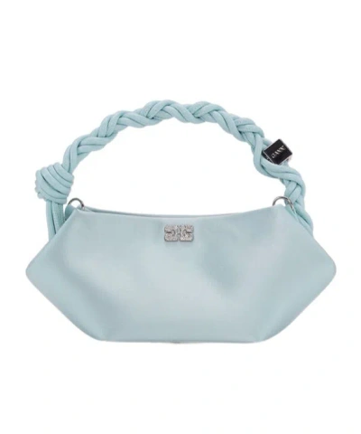 Ganni Handbag With Logo In Green
