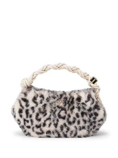Ganni Mini Bou Tote Bag In Neutrals