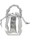 Ganni Mini Braided-handle Logo Bucket Bag In Silver