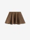 Ganni Crinkled Check Mini Circle Skirt In Brown