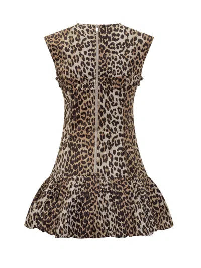 Ganni Mini Corset-style Suit In Leopard