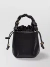 Ganni Bou Bucket Mini Crinkle Oleatex Handbags Black