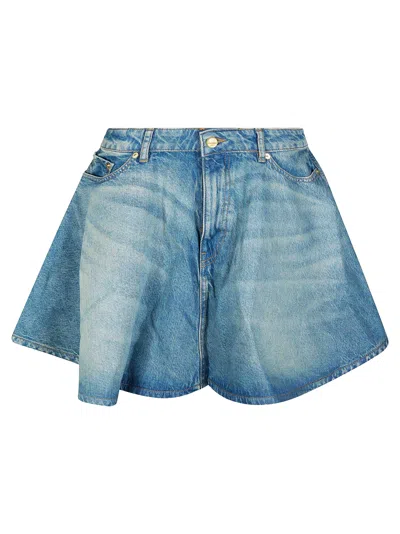 Ganni Mini Denim Skirt In Blu