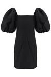 Ganni Cotton Poplin Puff Sleeve Mini Dress