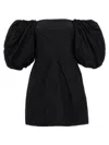 Ganni Cotton Poplin Puff Sleeve Mini Dress