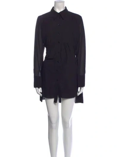 Pre-owned Ganni Mini Dress In Black