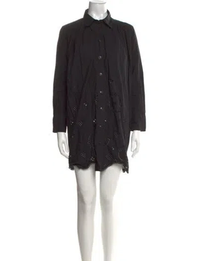 Pre-owned Ganni Mini Dress In Black