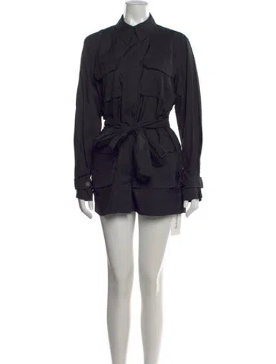 Pre-owned Ganni Mini Dress In Black
