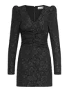 Ganni Mini Dress Jacquard In Black