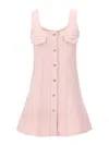 Ganni Vestido Corto In Color Carne Y Neutral
