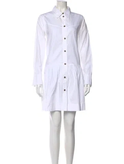 Pre-owned Ganni Mini Dress In Neutrals