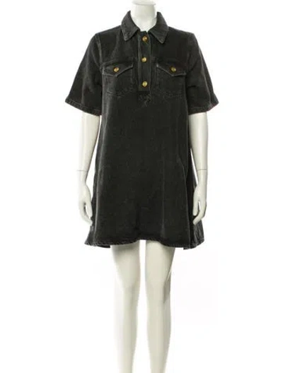 Pre-owned Ganni Mini Dress W/ Tags In Black