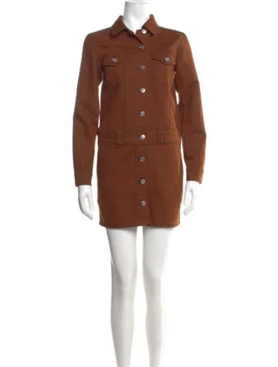 Pre-owned Ganni Mini Dress W/ Tags In Brown