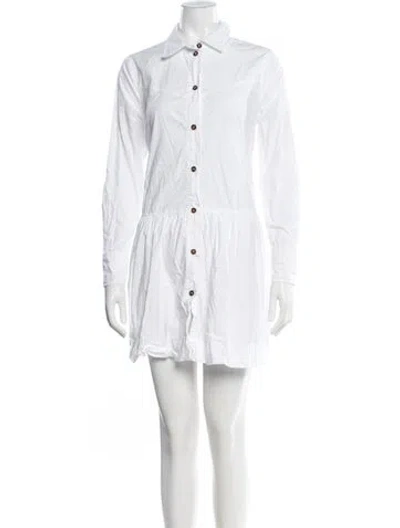 Pre-owned Ganni Mini Dress In White